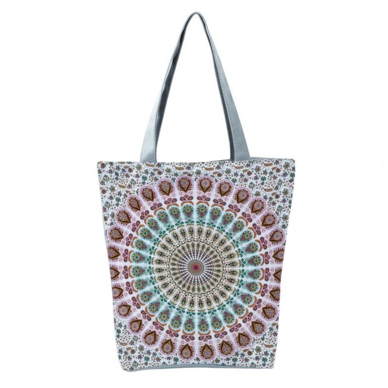 

Duffel Bags Foldable Handheld Shoulder Bag Portable Bohemia Round Print Large Capacity Top-Handle For School Beauty Drop