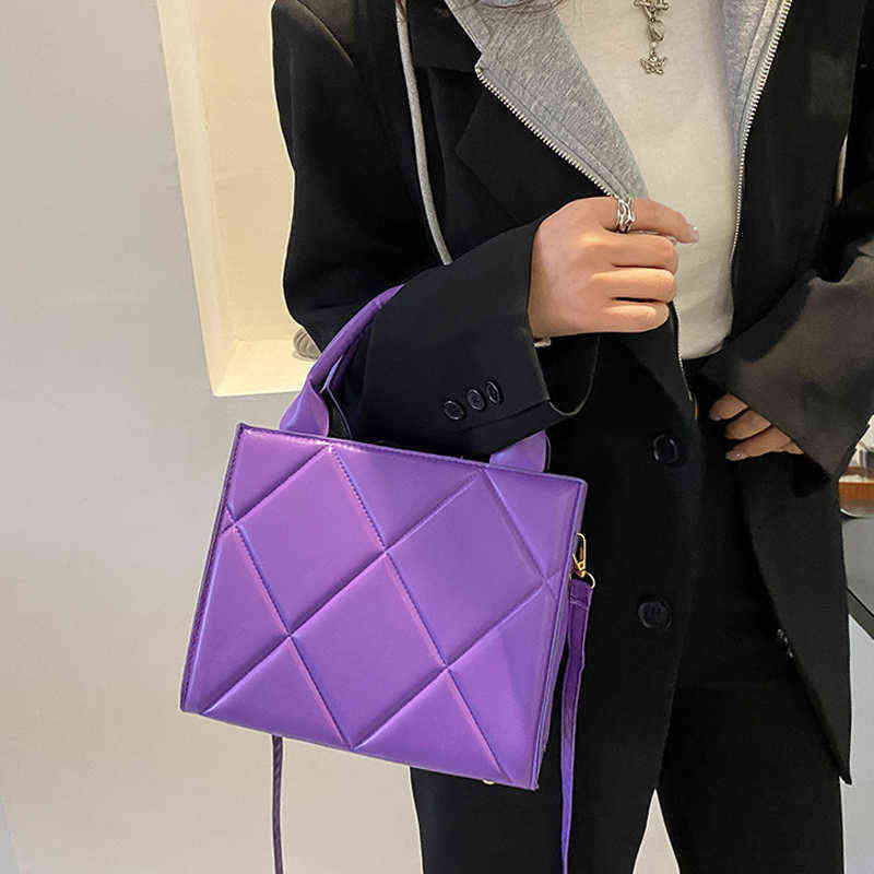 

HBP Shopping Bag 2022 New Spring Women Shoulder Bag Trendy Plaid Pu Leather Crossbody Fashion Ladie Handbag Brand Designer Top Handle 220723, Black