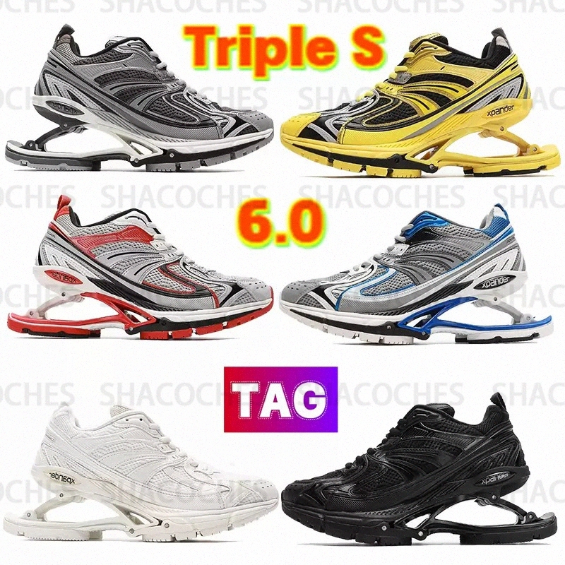 

Casual Shoes Triple S 6.0 X-Pander Elasticity Men Designer Sneakers White Triple Black Red Pink Grey Sneaker Silver Blue Yellow Height Increase Women Runner Trai 65uW#