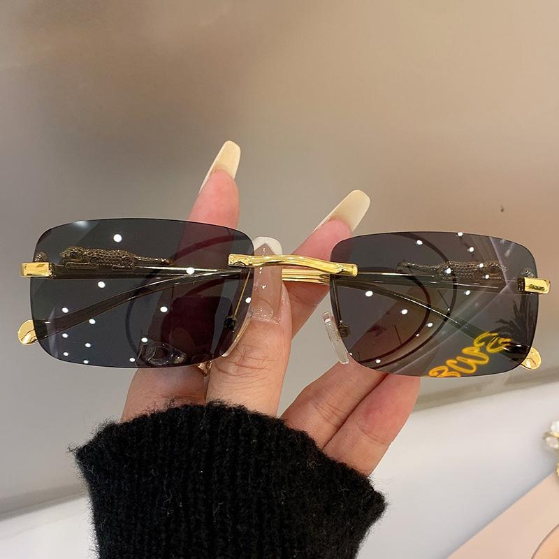 

Sunglasses Rimless Square Metal Frame Vintage Men Women Fashion Trendy Eyewear Designer Male Female ShadesSunglassesSunglasses
