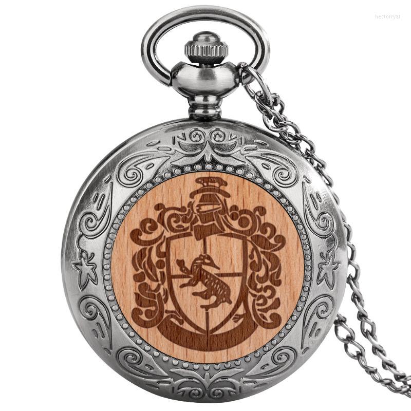 

Pocket Watches Vintage Engraved Wood Cosplay Quartz Necklace Watch Arabic Numerals White Dial Retro Sweater Chain Clock GiftsPocket, With 80 cm chain