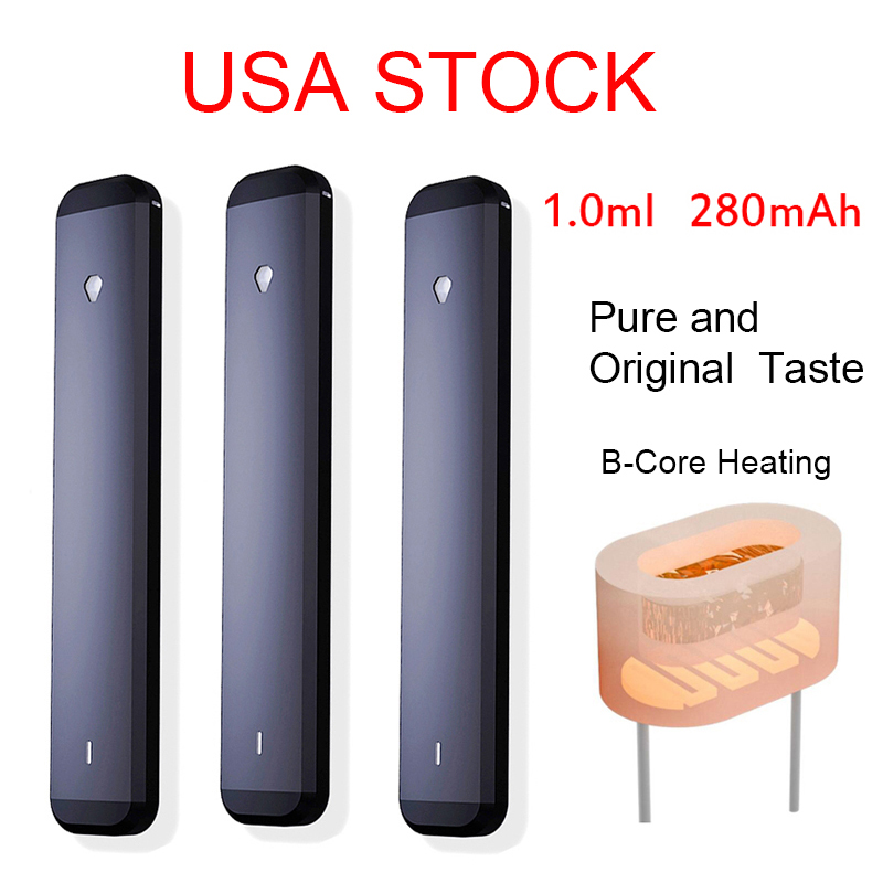 

1ml Disposable Vape Pens USA STOCK Empty D8 Thick Oil Device 280mAh Rechargeable Battery Snap Lock Pods Embedment Heating Pen Pure AND Original Taste Starter Kits