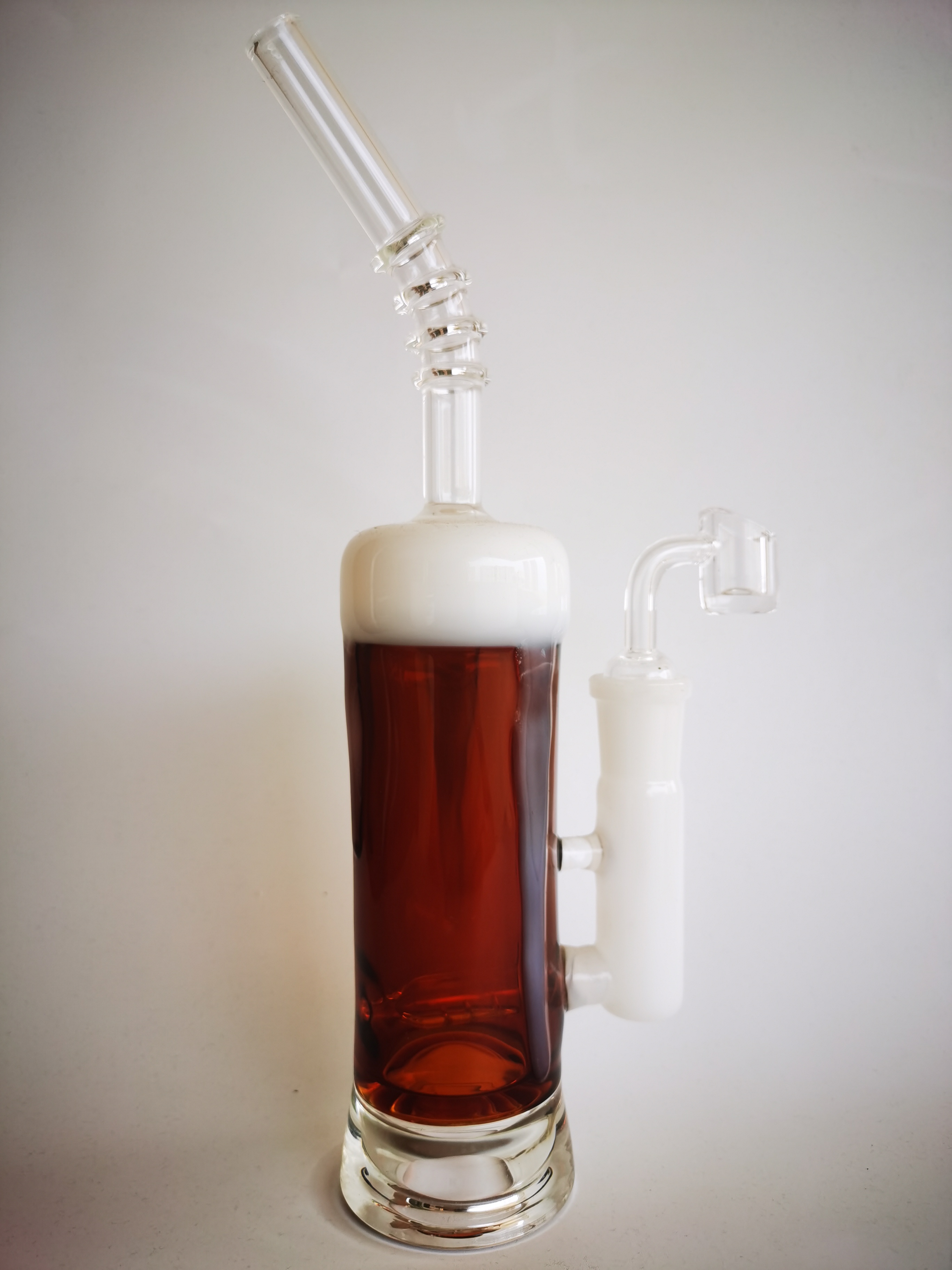 

Vintage Beer Design Glass Bong Hookah water SMOKING pipe with bowl can put customer logo by DHL UPS CNE