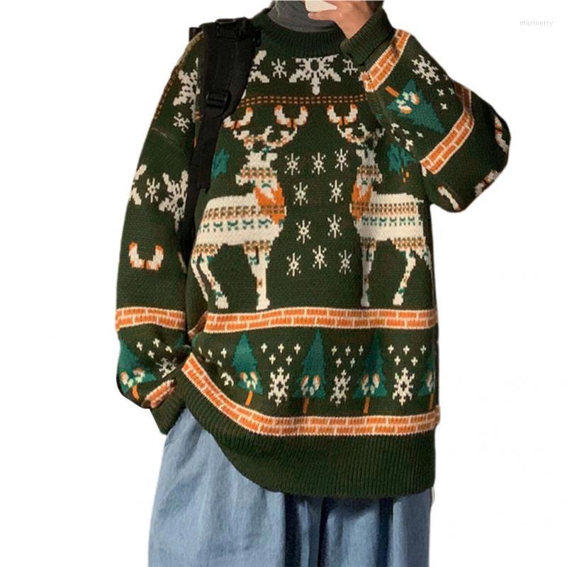 

Men's Sweaters Year Sweater Elk Festive Warm Trendy Skin-friendly Mari22, Blue