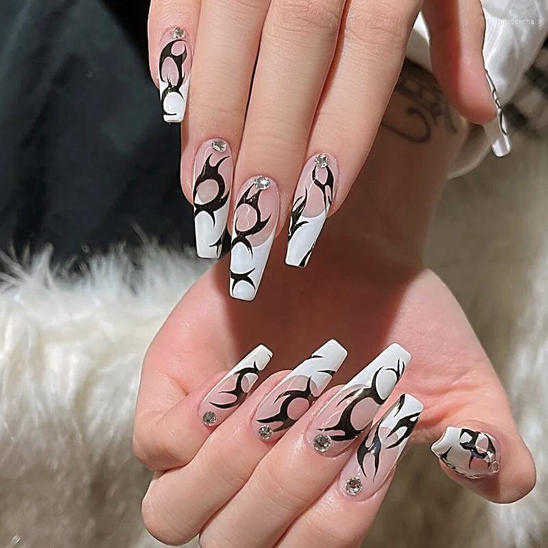 

False Nails 24pcs With Designs Long Paragraph Fashion Removable Manicure Wearable Full Cover Fake Nail Tips Acrylic Products Prud22, 311508.01