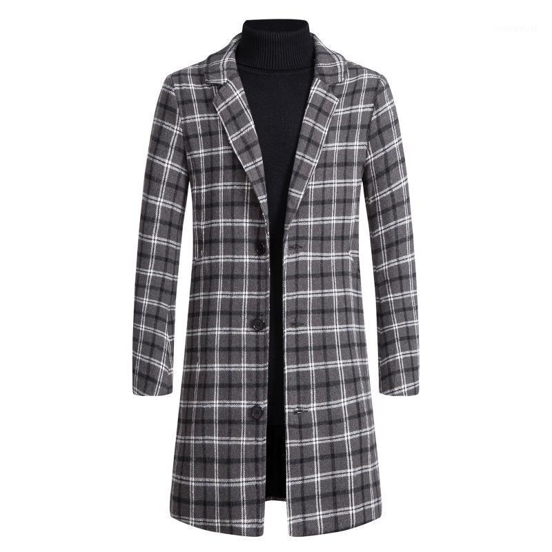 

Men' Trench Coats Men Long Woolen 2022 Solid Slim Fit Jackets Formal Single Breasted Overcoat Blends Jacket Outwear Warm Windbreaker, As pic