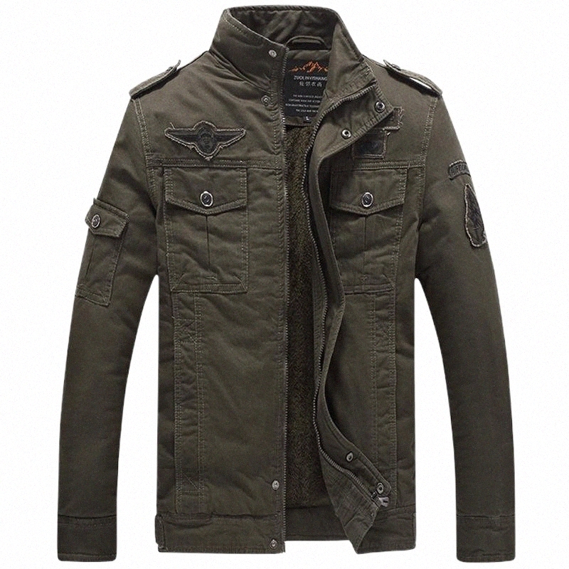 

men's Jackets LONMMY 6XL Winter Jacket For Men Outerwear Streetwear Windbreaker Plush Liner Clothes Mens And Coats 2021 99nk#, Green plush liner