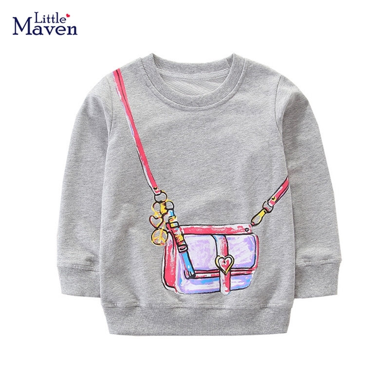 

Little maven Kids Clothes Girls Sweatshirt Cotton Spring and Autumn Tops Lovely Grey Shirt for Baby Girls 2-7 year 220813, C1042 photo