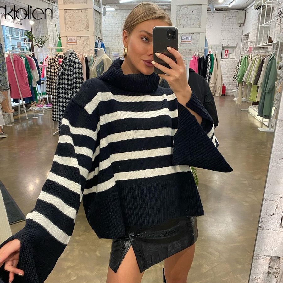 

Fashion Elegant Warm Thicken Sweater For Women Autumn New Streetwear Casual Office Lady Streetwear Turtleneck Sweater, Black