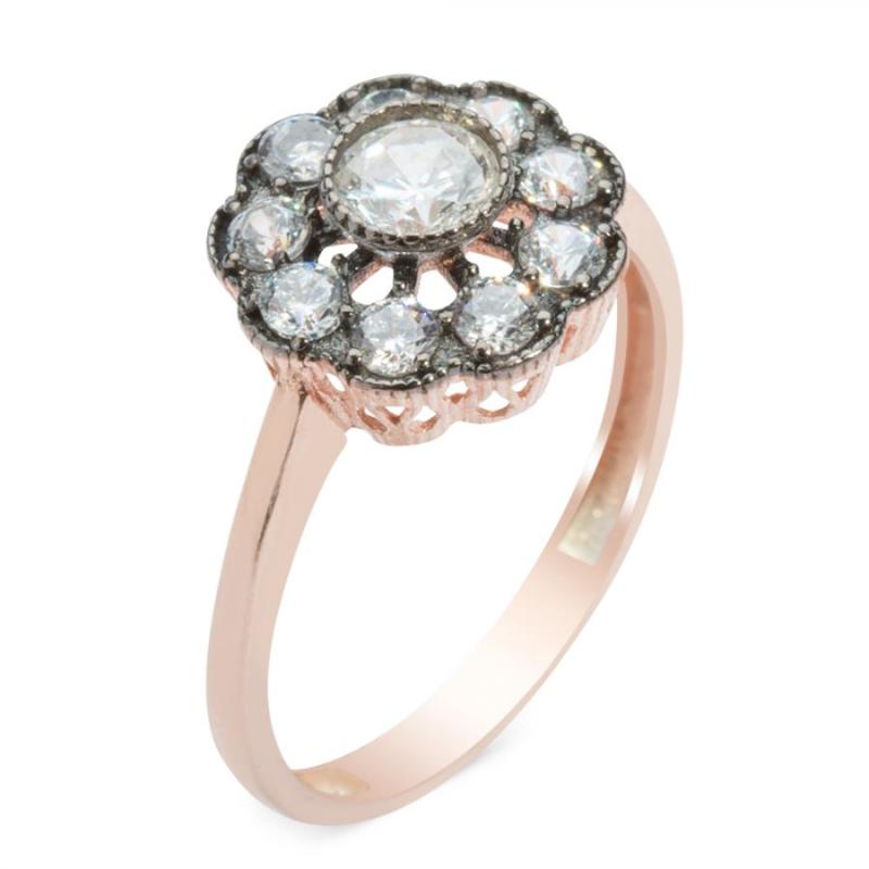 

Cluster Rings Flower Model Silver Woman Ring White Zircon Gemstone Dainty Accessory Women For Gifts