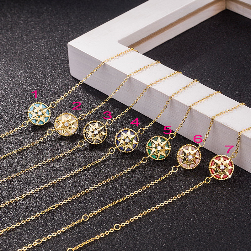 

New designed compass turquoise Charm Rose des Vents diamonds women's bracelet star fashion ladies zircon bracelets designer jewelry