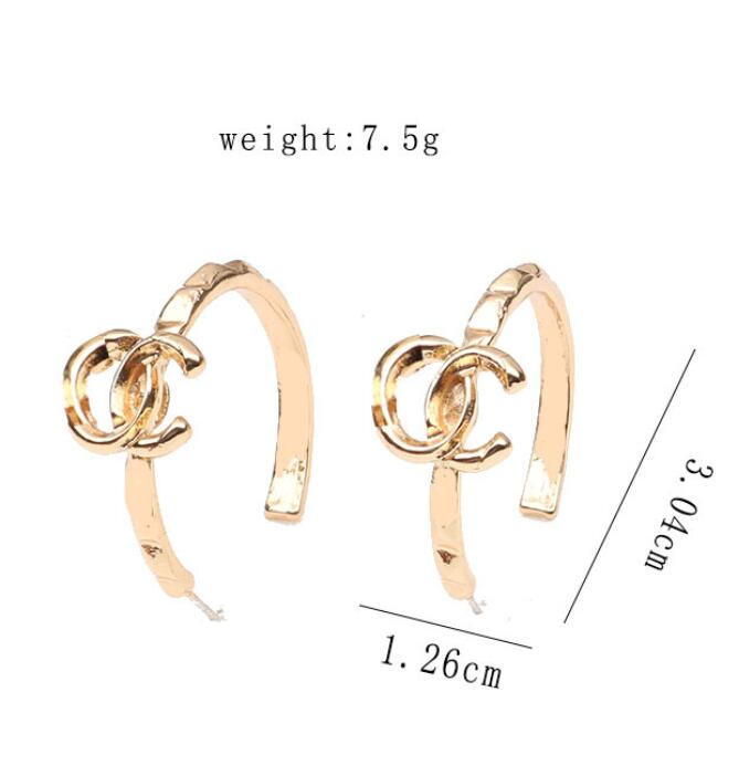 20style 18K Gold Plated Letters Stud Luxury Brand Designers Earrings Geometric Famous Design Women Crystal Rhinestone Pearl Earring Jewerlry