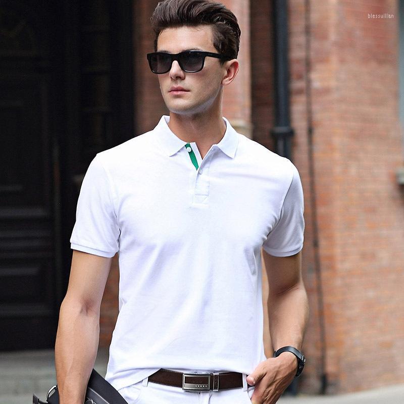 

Men's Polos Mens Solid Color Short-sleeved Shirt Summer Men's Business Formal Casual Breathable Tee MensMen's Men'sMen's Bles22, Black