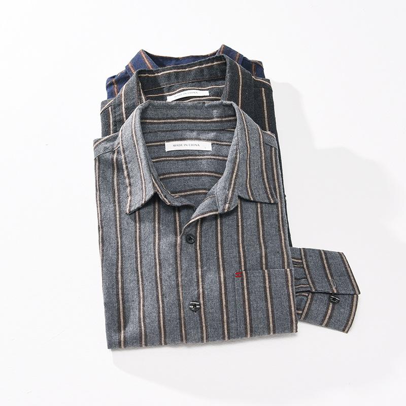 

Men's Casual Shirts Autumn And Winter Cotton Fashion High-end Men's Long-sleeved Shirt Slim Big Brand Shirt'sMen's, Blue