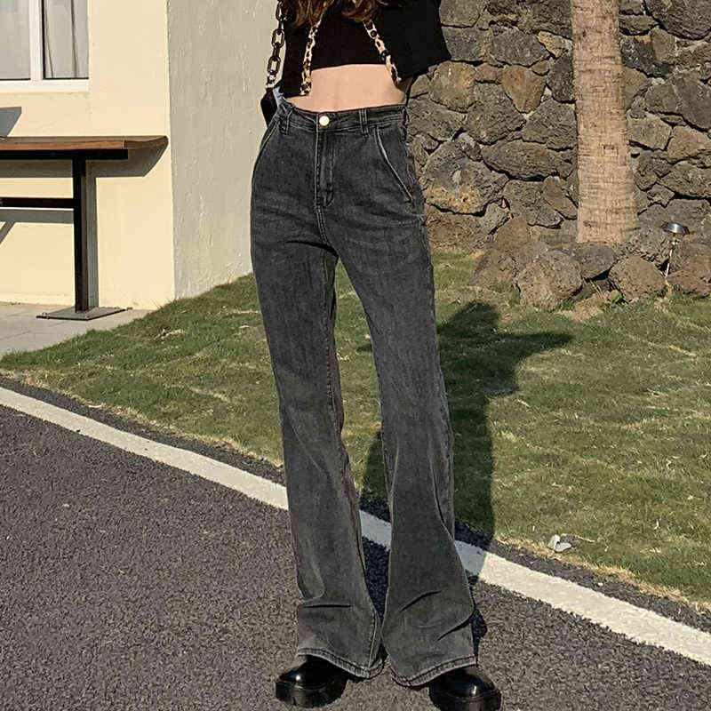 

Women Wide Leg Street Style Casual Versatile Denim Ladie long Pants Vintage Jeans girls Retro Quality Fashion able trousers T220728, Black