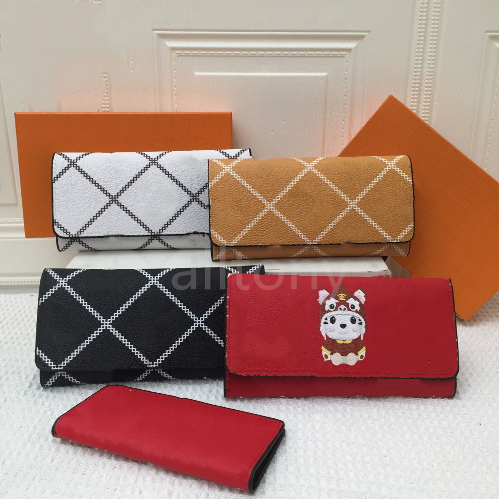 

Classic High Quality designer wallet purse womens long double zipper wallets Coin Purses hasp Holder Key Pouch Card holders free ship with box