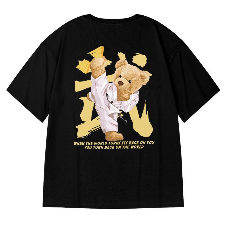 

Men's T-Shirts YlSHioo Tee Shirts Bear Print Tshirt Short Sleeve Casual Hip Hop Harajuku Loose Top OversizedMen's Men'sMen's, Black
