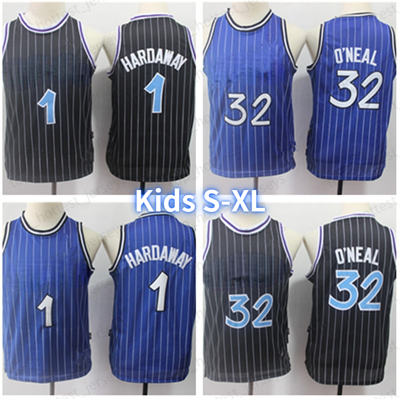 

Penny 1 Hardaway Shaq 32 Jersey Basketball Throwback Jerseys Black Blue Kids Youth Basketball Jersey Vintage Retro Kids Jersey, As