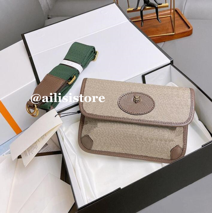 

476466 493930 Men and Women NEO VINTAGE Tiger Head Messenger Bag Retro Print Shoulder Crossbody Bags Cowhide Canvas 5A+ Camera Purse, Style 2