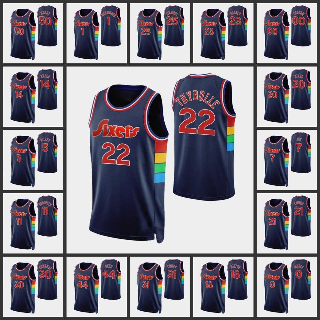 

Philadelphia's 76ers's Men Matisse Thybulle Tyrese Maxey Ben Simmons 75th Anniversary Diamond Navy Jersey, 13