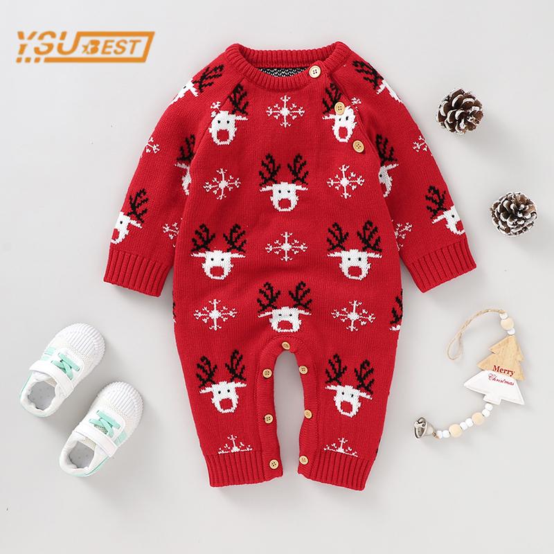 

Clothing Sets Christmas Autumn Born Infant Baby Boys Girls Rompers Winter Kids Boy Girl Long Sleeve Deer ClothesClothing, Yp17287 red