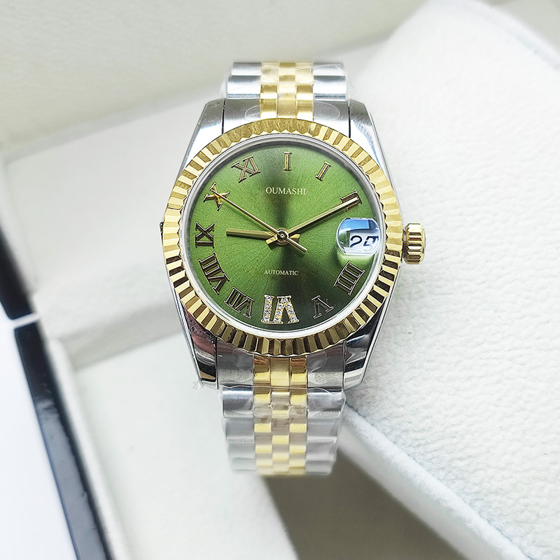 

Luxury Ladies Mechanical Watch Sapphire Glass Stainless Steel 316L Calendar Display 28MM