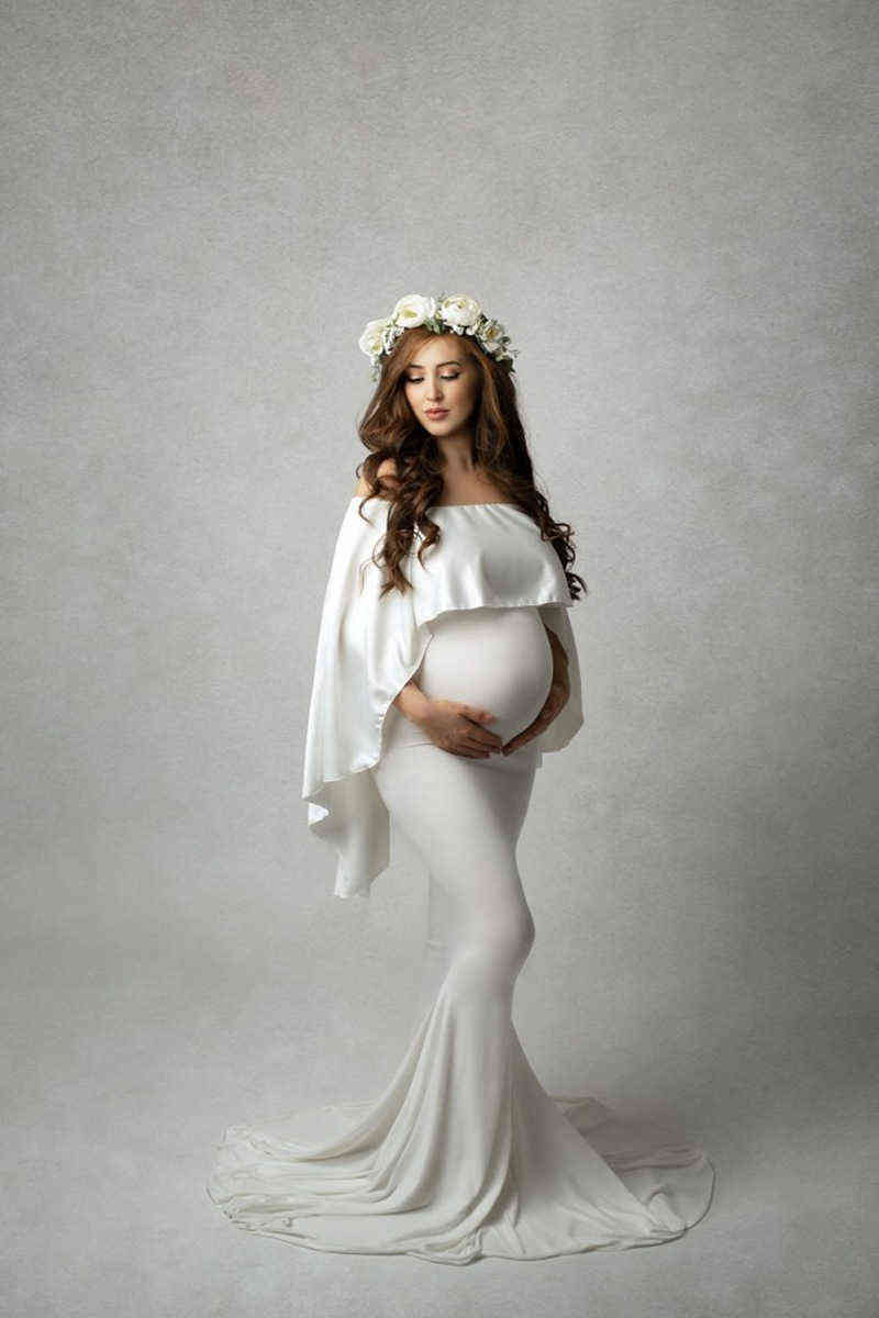 

Mermaid Maternity Dresses For Photo Shoot Pregnant Women Pregnancy Dress Photography Props Sexy Off Shoulder Maxi Maternity Gown G220418, Red