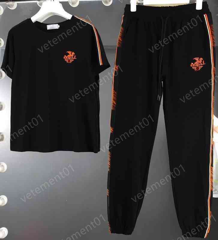 Womens Two Piece Pants Chest Fashion Logo Print Short-sleeved T-shirt With Loose-fitting Pants 2 Piece Sets Luxury Designer Tracksuits 0912-image-829794355