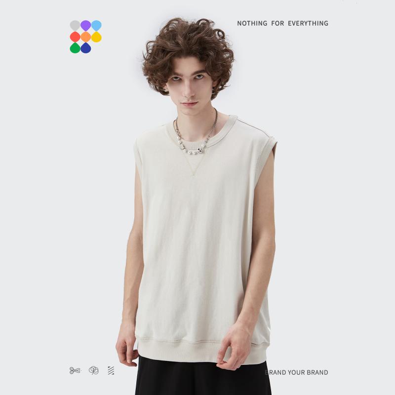 

Men' Tank Tops INFLATION Plain Breathable Undershirts For Men Casual 100% Cotton Sleeveless T-shirts Man Oversized Hip Hop Blank, White;black