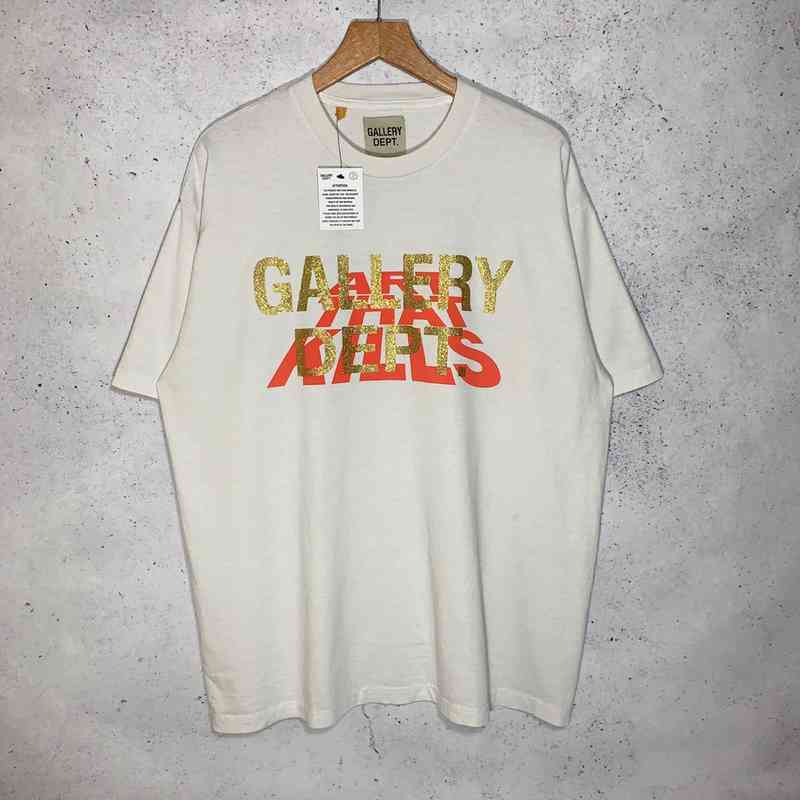 

T-shirt Men's Gallerydept Basic Alphabet Print Short Sleeve High Street Fashion Loose Washed Vintage T-shirt, Wear out limits