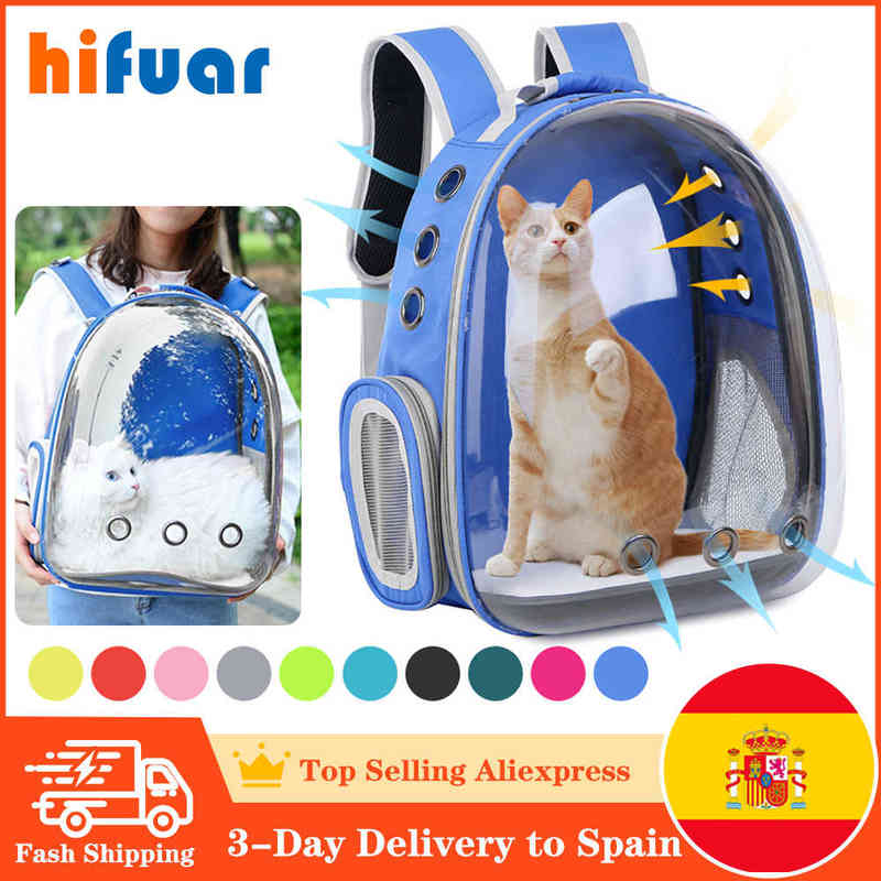 

Cat Carrier Bags Breathable Pet Carriers Small Dog Cat Backpack Travel Space Capsule Cage Pet Transport Bag Carrying For Cats L220606
