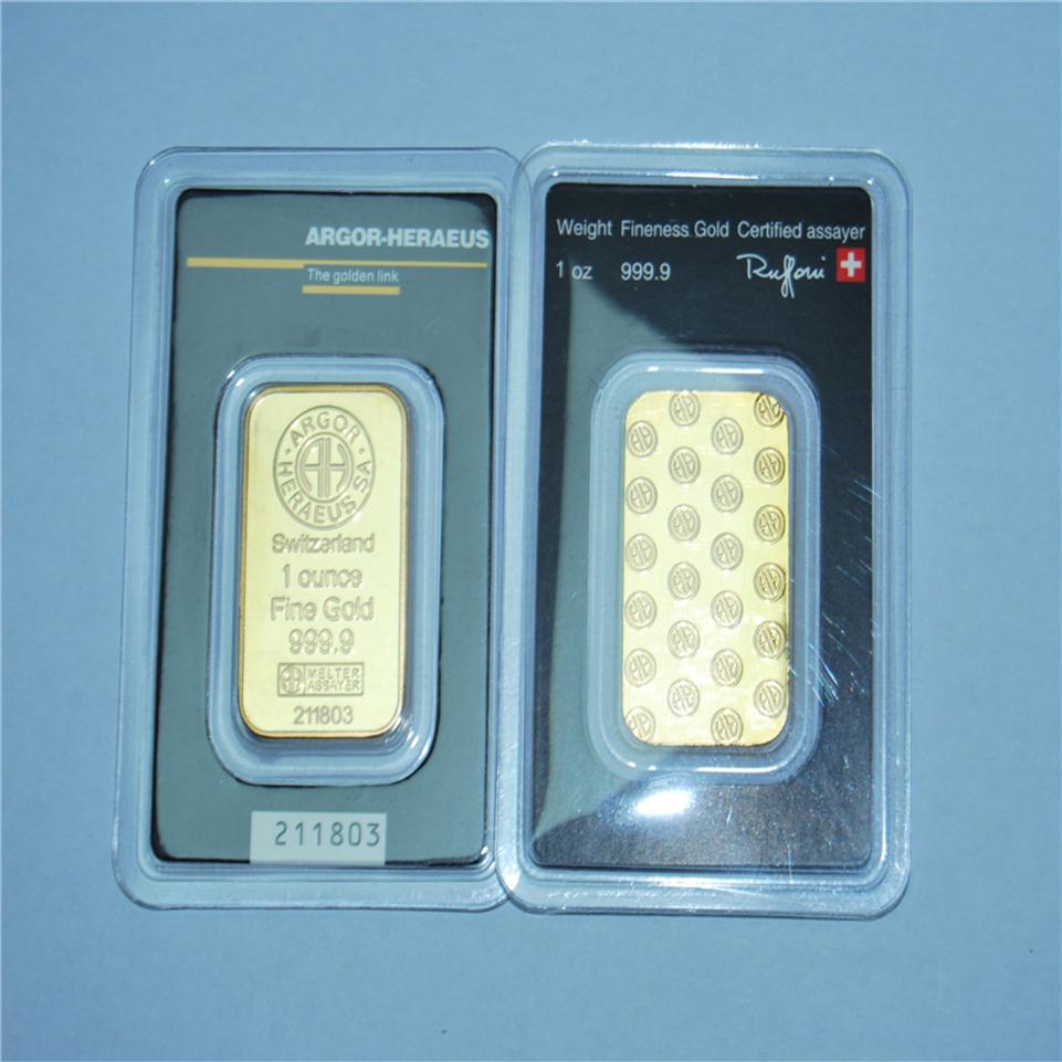 

1 oz swizerland argorheraeus gold bar high quality bullion with separate serial number selling business gift collectible chris254C