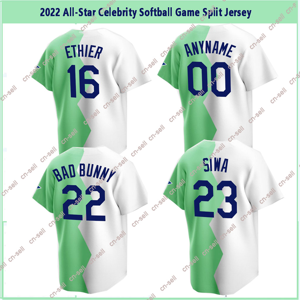 

22 Bad Bunny 2 Bryan Cranston 2022 All-Star Dodgers Split Jersey Celebrity Softball Game 16 Andre Ethier 15 Shawn Green White 26 Joel McHale 23 Jojo Siwa Custom Men, Womens nk logo