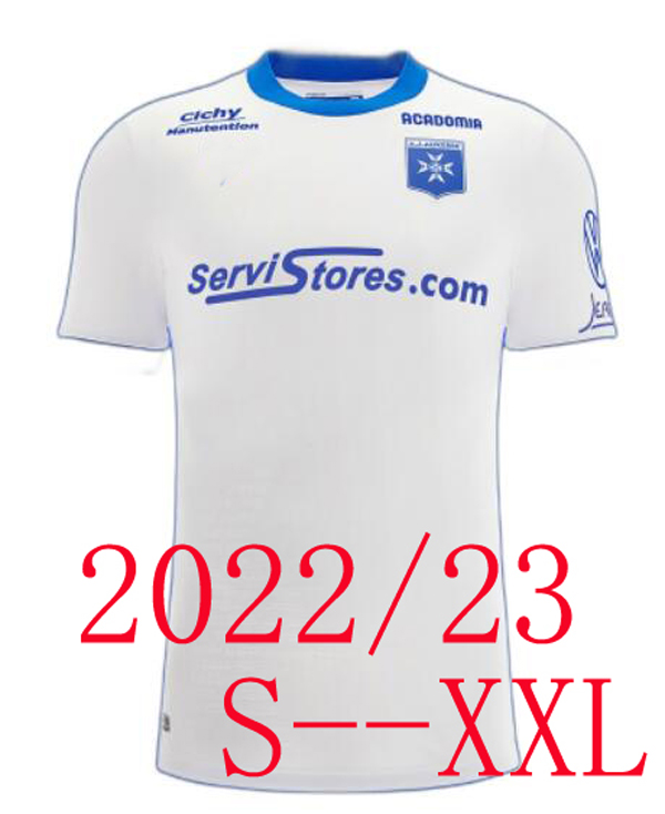 

22 23 maillot de foot AJ Auxerre soccer jersey home white 2022 2023 Gauthier Hein Hamza Sakhi Alexis Trouillet Gaetan Charbonnier Mathias Autret football shirts