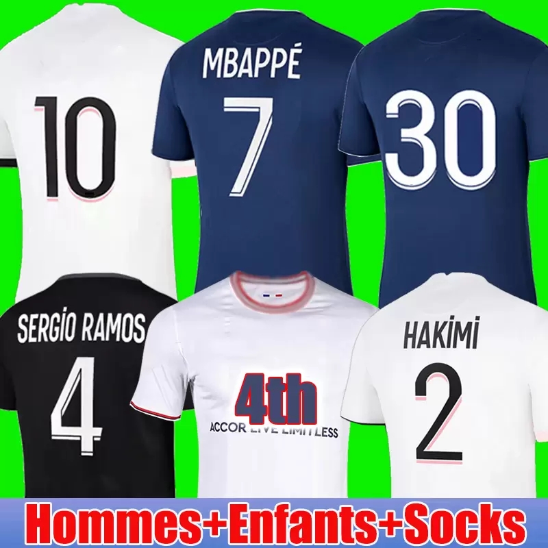 

MBAPPE HAKIMI PLAYER #30 soccer jersey SERGIO RAMOS 21 22 Maillots de football 2021 2022 MARQUINHOS VERRATTI pSGS men + kids kit shirt uniforms maillot foot, 21/22 men home + ucl