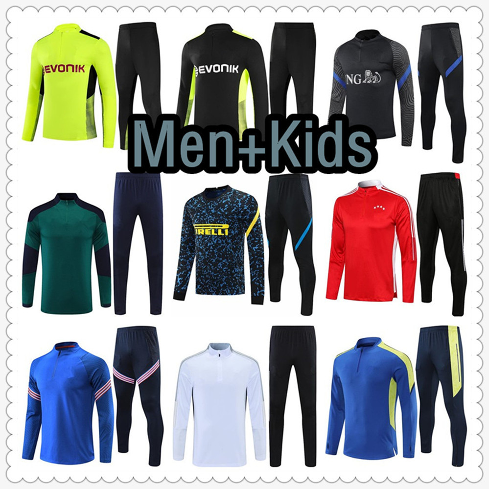 

football jerseys mens and kids kit soccer tracksuit jersey 2122 Adult training jacket chandal futbol survetement foot maillot de shirt 999