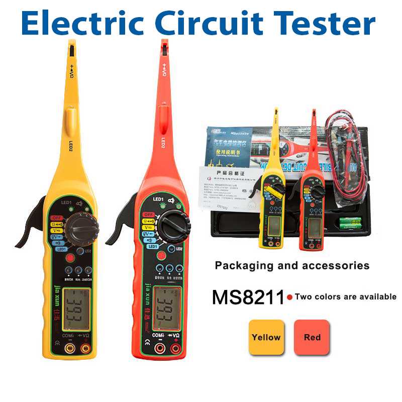 

Diagnostic Tools MS8211 Auto Circuit Tester Detector Power Probe Kit Electric Voltage Multimeter Car Tool