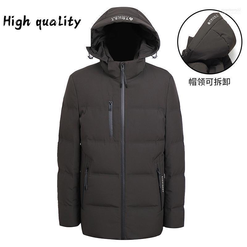

Men's Down & Parkas Coat Winter Men Plus Size White Duck Jacket Korean Puffer Warm Parka Casaco1 Stra22, Black