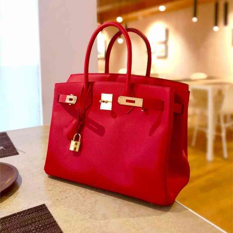 

Bag Designer Herme Birkins Women Handbag Genuine Leather Purse Female French Brand Litchi Luxury Fashion Pattern Bride Wedding List Wan JTK1