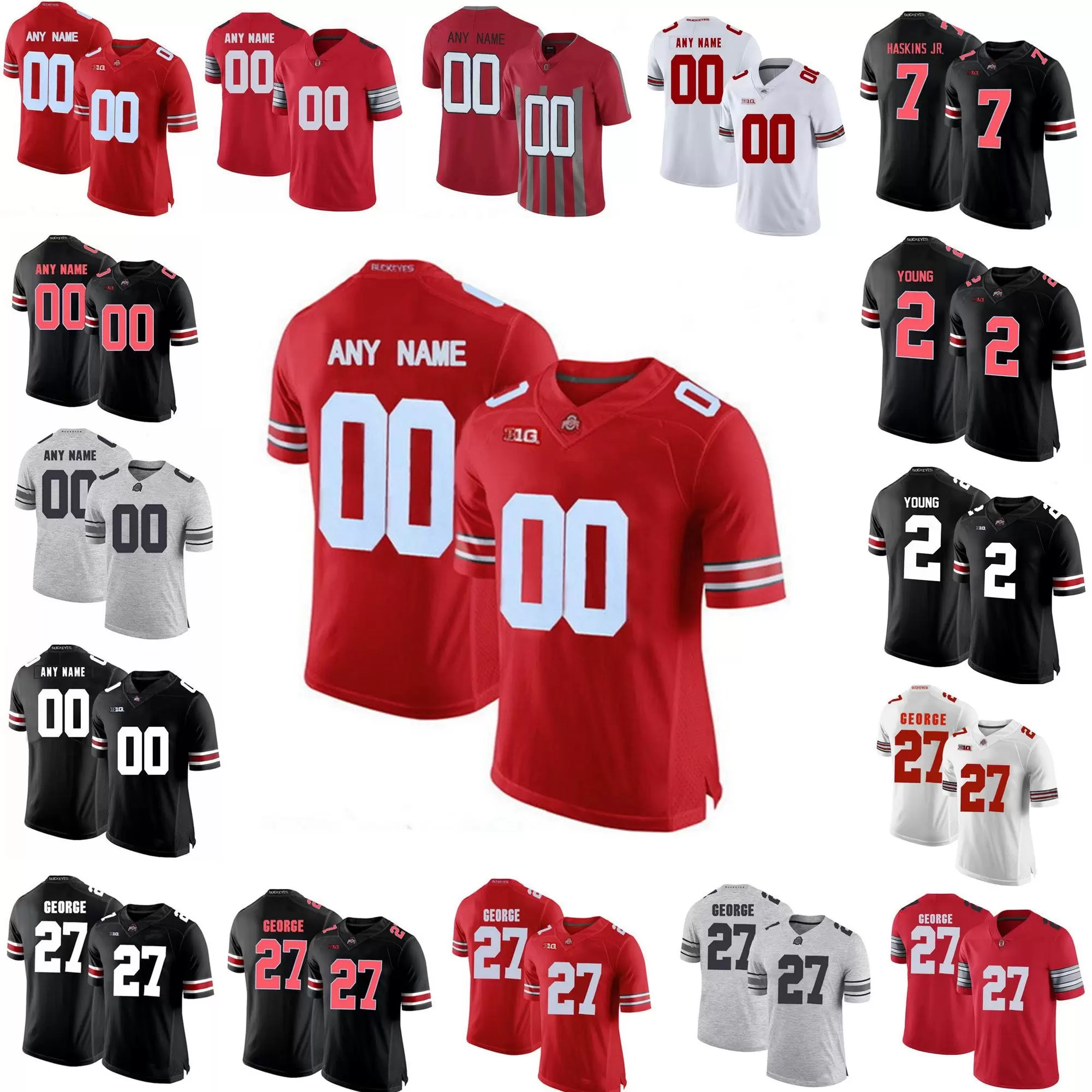 

NCAA Ohio State Buckeyes College Football 11 Tyreke Smith 19 Jagger LaRoe Jersey 2 Chase Young 33 Jack Sawyer 20 Dominic DiMaccio Men Youth Woman Jerseys, Colour 14