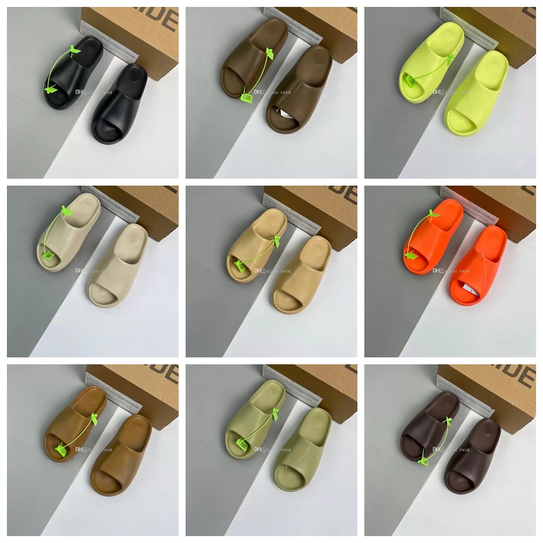 

Top version Slides Desert Sand mens womens Slippers Bone Core Resin 2021 Enflame Orange Onyx Resin Ochre Soot Glow Green flip flop
