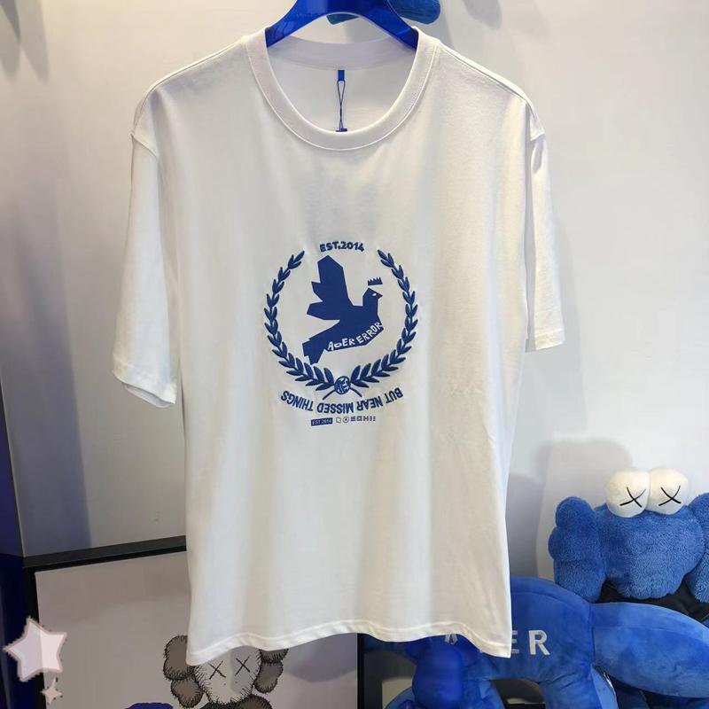 

Men's T-Shirts ERROR T Shirt 2022ss Dove Olive Branch Short-sleeved Men's Women's ClothesMen's