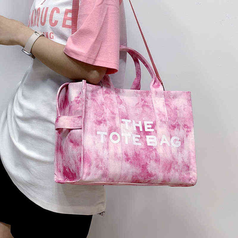 

Women Shoulder Bag Canvas Gradient Tote Letter Printed Casual Ladies Crossbody Bag Large Shopper Handbag Brand Designer 2022 ins, Green