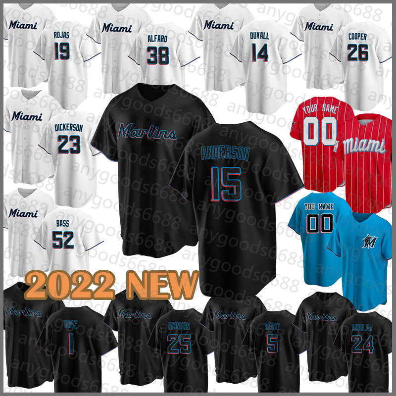 

Miami 2022 New Marlins Baseball Jersey 22 Sandy Alcantara 16 Jose Fernandez 15 Brian Anderson 25 Lewis Brinson 24 Avisaíl García 26 Garrett Cooper 3 Monte Harrison, Mens(malinyu