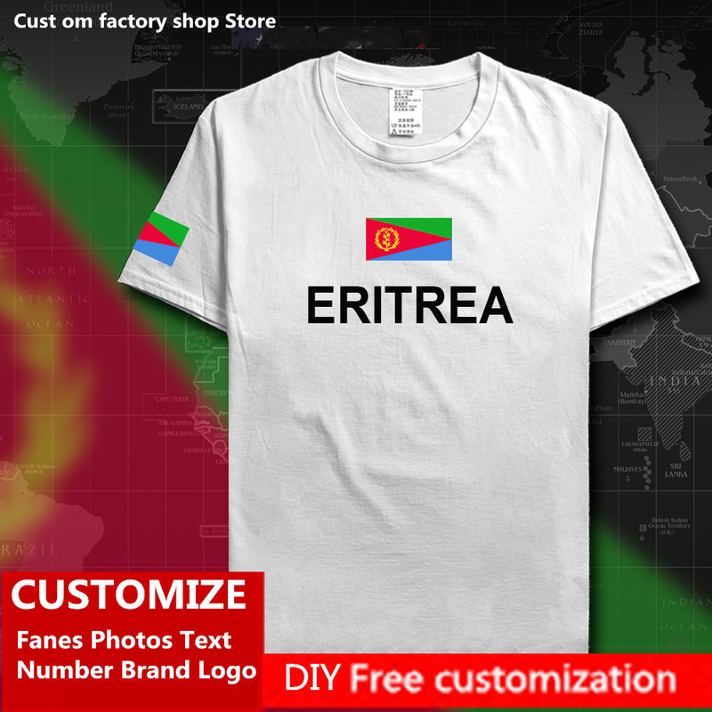 

Eritrea Eritrean T shirt Custom Jersey Fans DIY Name Number Brand High Street Fashion Hip Hop Loose Casual T shirt ERI ER 220616, Camel