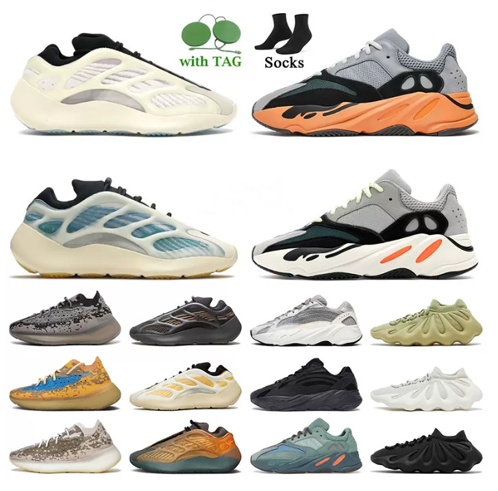 2022 Fashion New Sports 700 v2 Running Shoes 380 Fade Carbon Safflower Hi Res Blue Bright Cyan Cream Cloud White Kyanite Men Women Outdoor Sneake