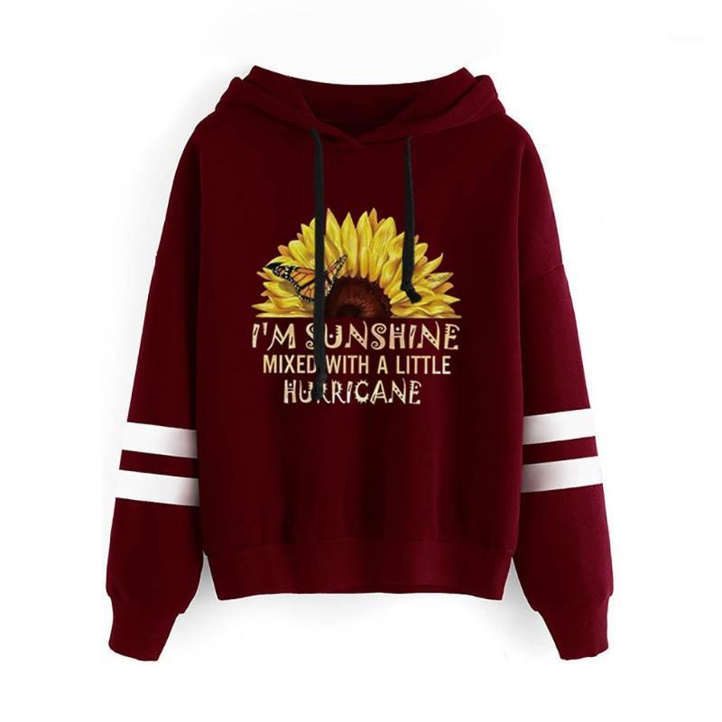 

Women's Hoodies & Sweatshirts Sudadera Sweatshirt Lightweight Long Sleeve Casual Sunflower Print Pullover Hooded Tops Moleton Feminino Swea, Wine