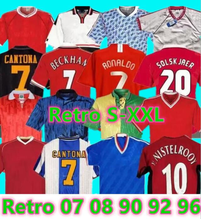 

07 08 90 92 96 98 99 Retro final Manchester home away soccer Jersey MAN UTD 1994 1996 1998 BECKHAM CANTONA KEANE SCHOLES GIGGS ROONEY SOLSKJAER united football shirt