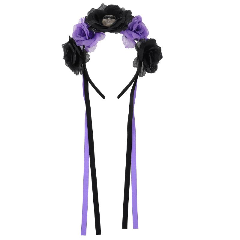 

Bandanas Hair Decor Imitation Rose Flower Headdress For Party