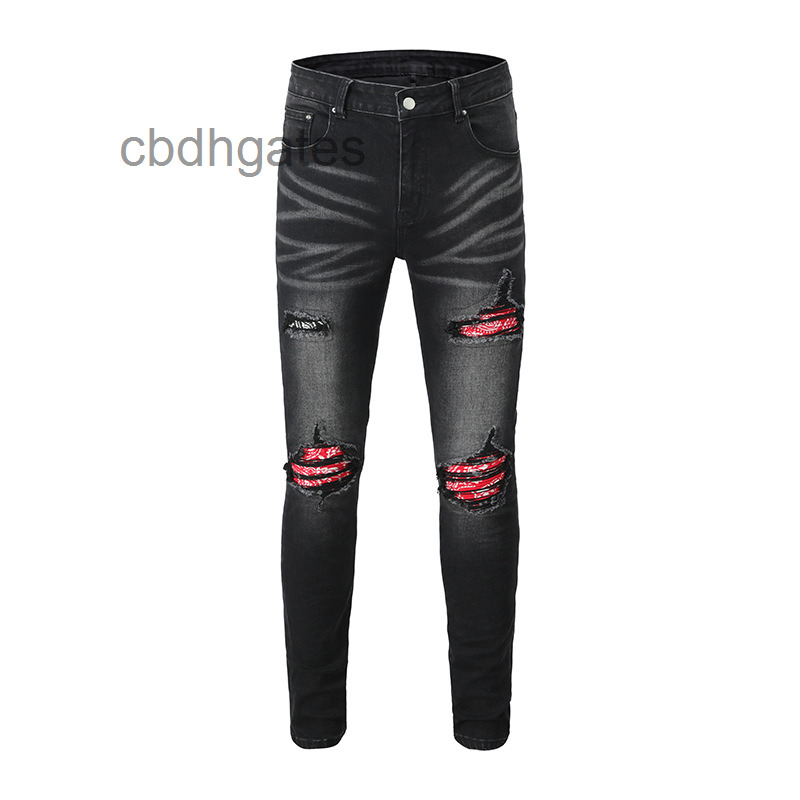 

Jean Amirs Designer Mens Jeans Men's Fashion Brand Patch Black Slim Fit Jeans